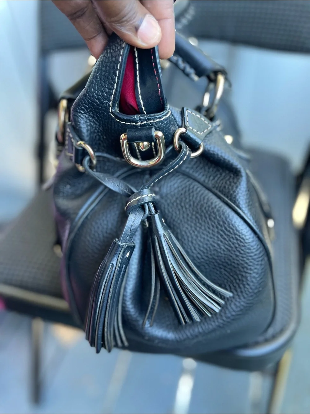 DOONEY & BOURKE LARGE PEBBLE GRAIN SATCHEL